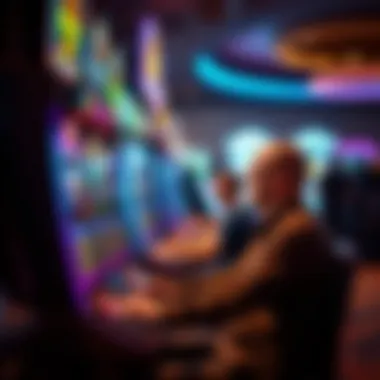 A player engaged in gameplay at a vibrant Williams Gaming slot machine