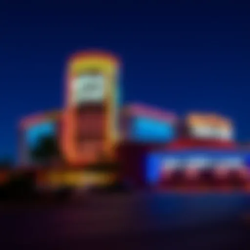 Evening Ambiance at Wind Creek Casino Exterior view of Wind Creek Casino lit at night