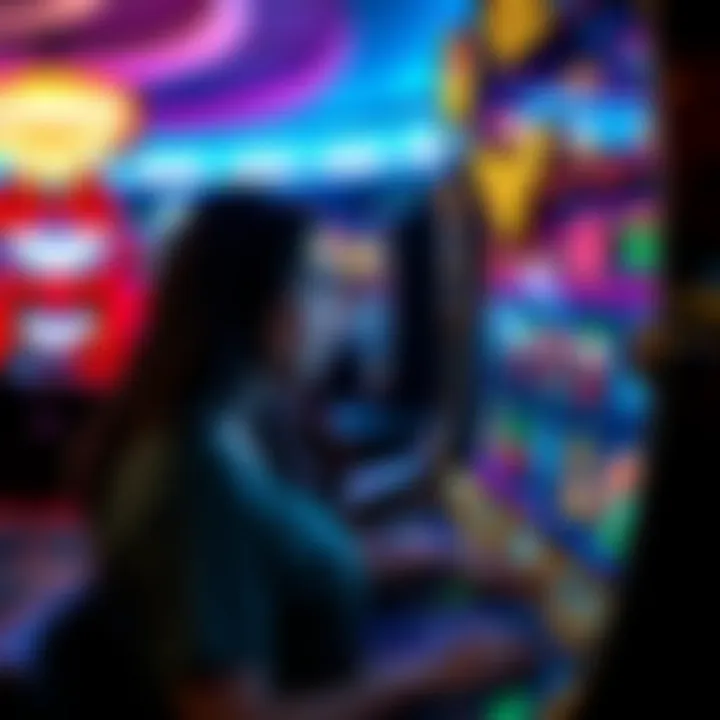 Immersive Player Experience with Wonder Woman Slot Player engaged with the Wonder Woman slot machine, depicting immersive experience.