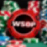 A vibrant representation of the WSOP logo against a backdrop of poker chips.