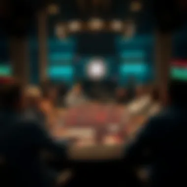 A captivating visual of a virtual poker table filled with players from around the globe.